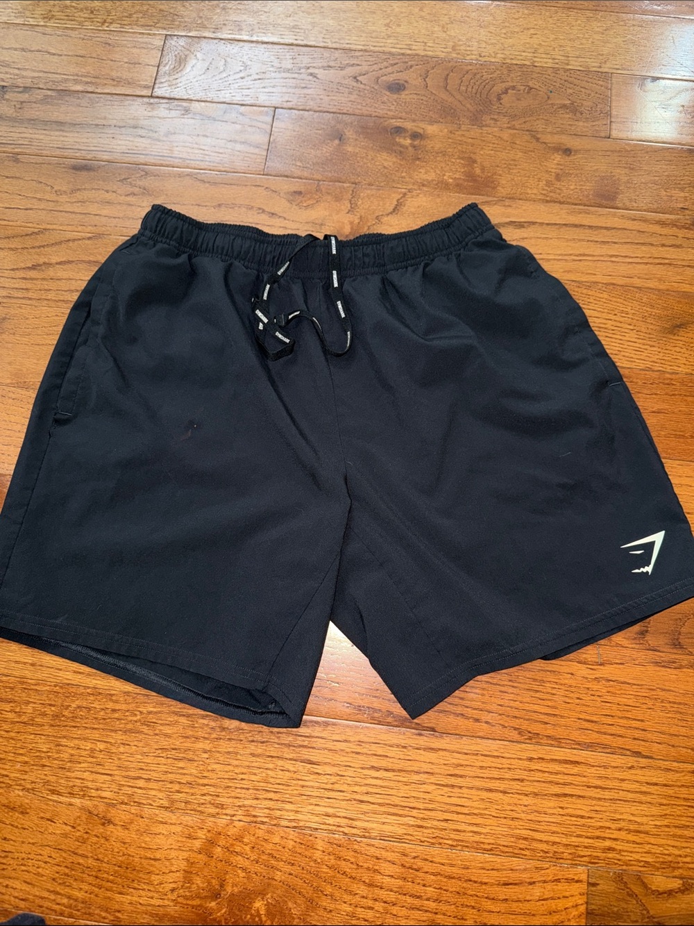 Gymshark Black Men’s Athletic Shorts with Reflective Logo